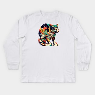 Abstract kitty Kids Long Sleeve T-Shirt